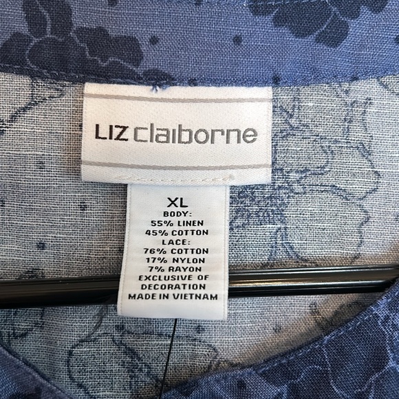 #A013 Liz Claiborne Linen/Cotton Sleeveless Top (XL) - Picture 4 of 6